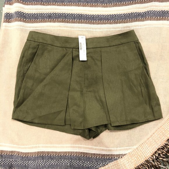 J Crew Green Linen Shorts Crossover Skort (NWT) 2 - Picture 4 of 5